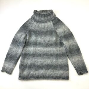 Vintage 90s grey mohair turtleneck sweater Womens ombre